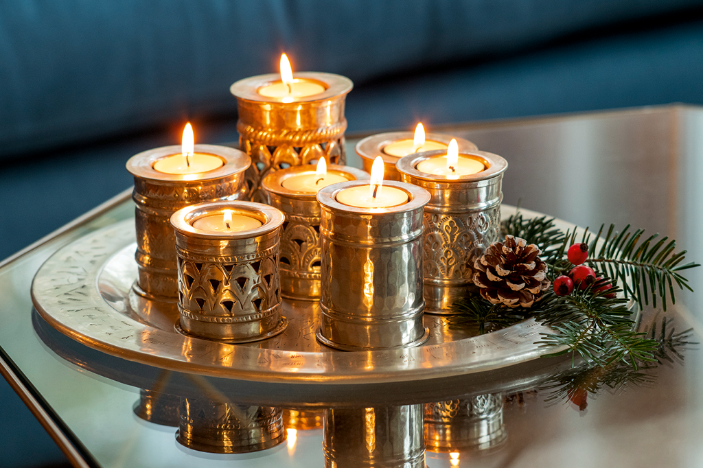 Fuer die Adventszeit - Kerzentablett Marrakesch